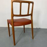 Mid-Century Danish Teak and Leather Dining Chairs by Johannes Andersen for Uldum Møbelfabrik, 1950s, Set of 4