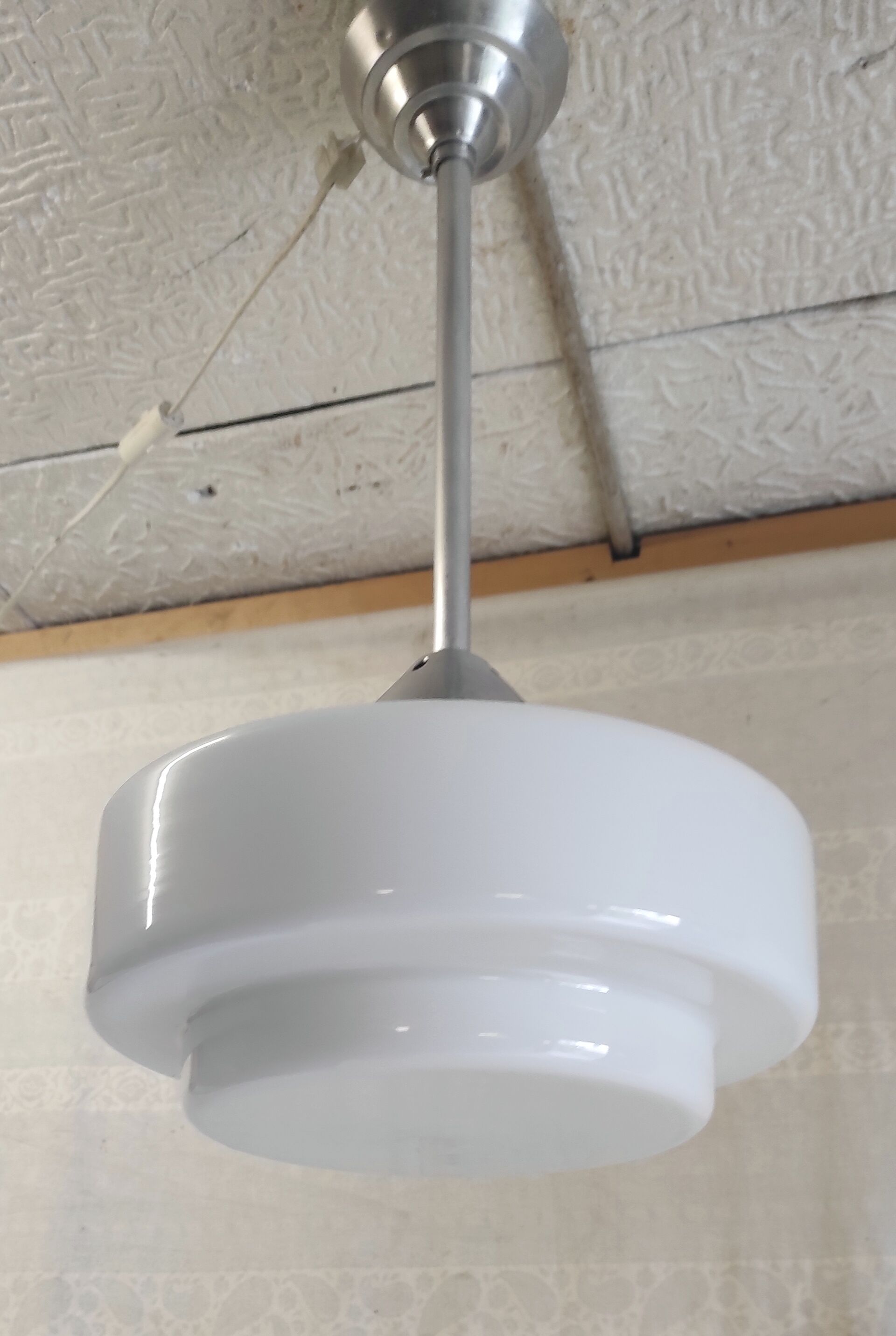 Art Deco opaline globe suspension XL - mid 20th century