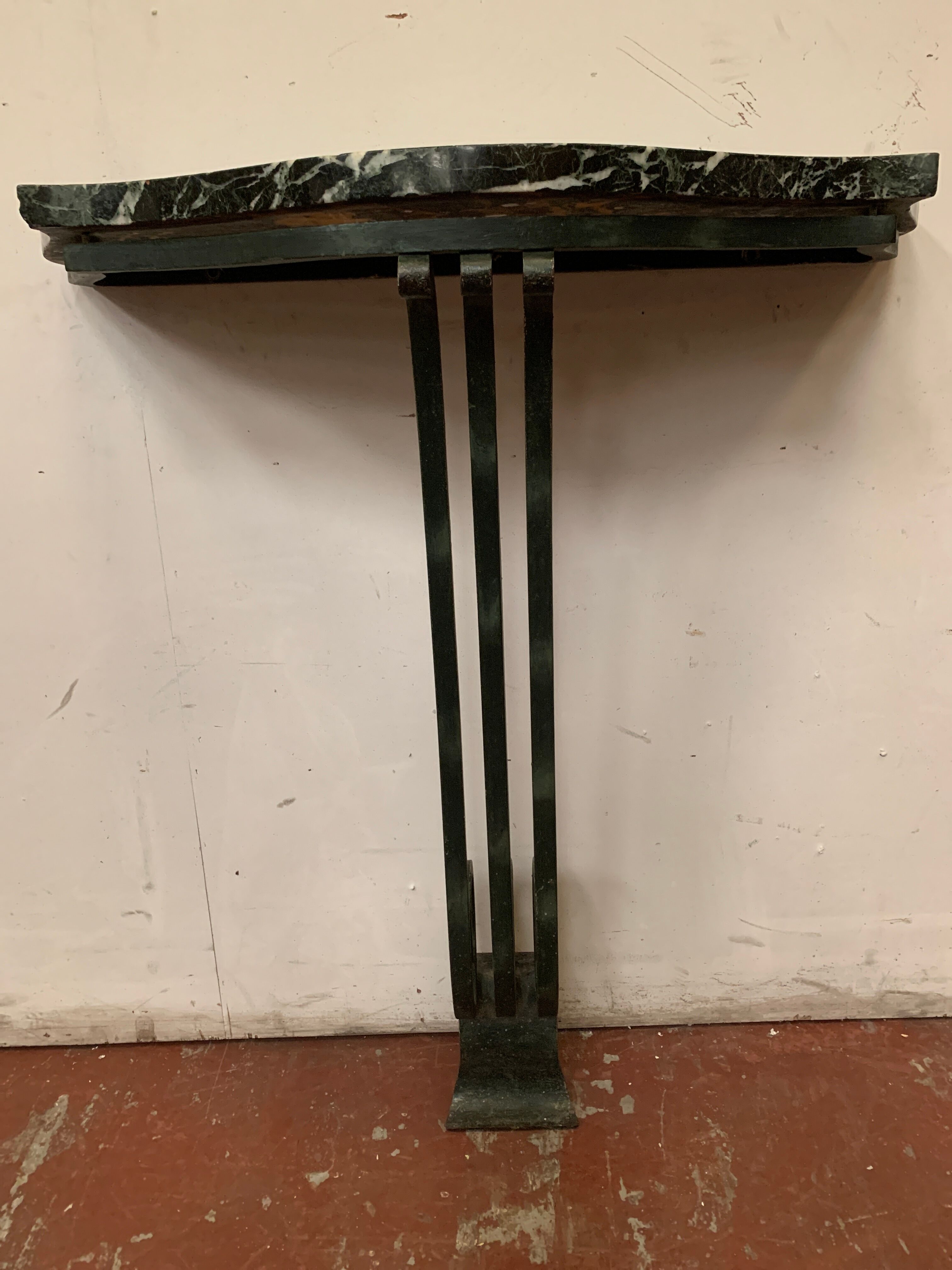 Art Deco console in wrought iron hammered XX century