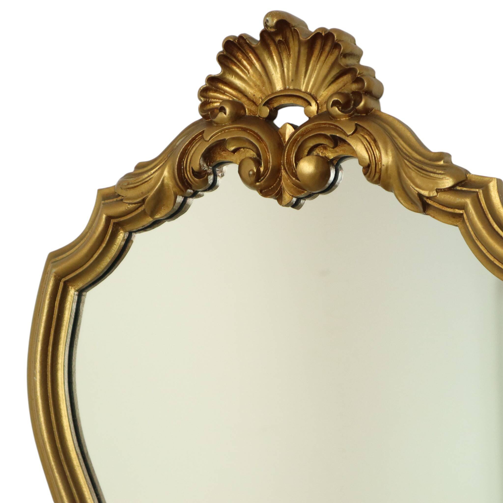 Vintage Gold Mirror Baroque Style Classic Crested Mirror 61cm