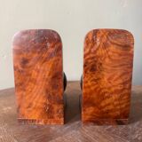 Art Deco bookends in elm burl
