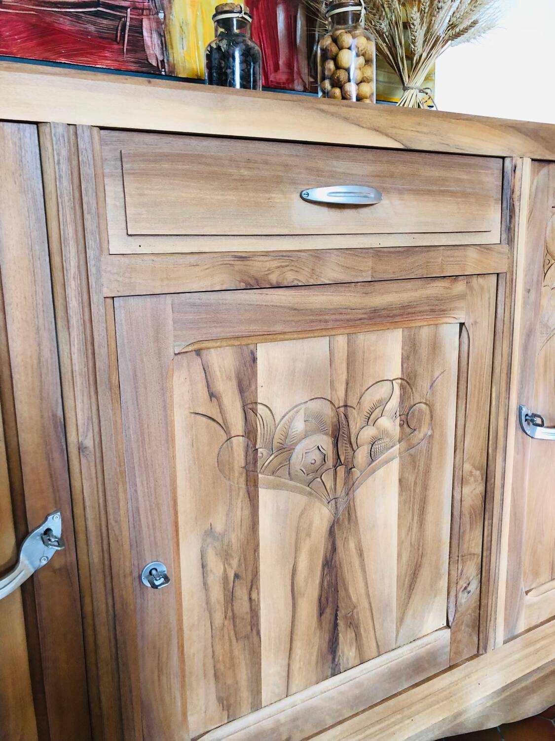 Art deco walnut sideboard