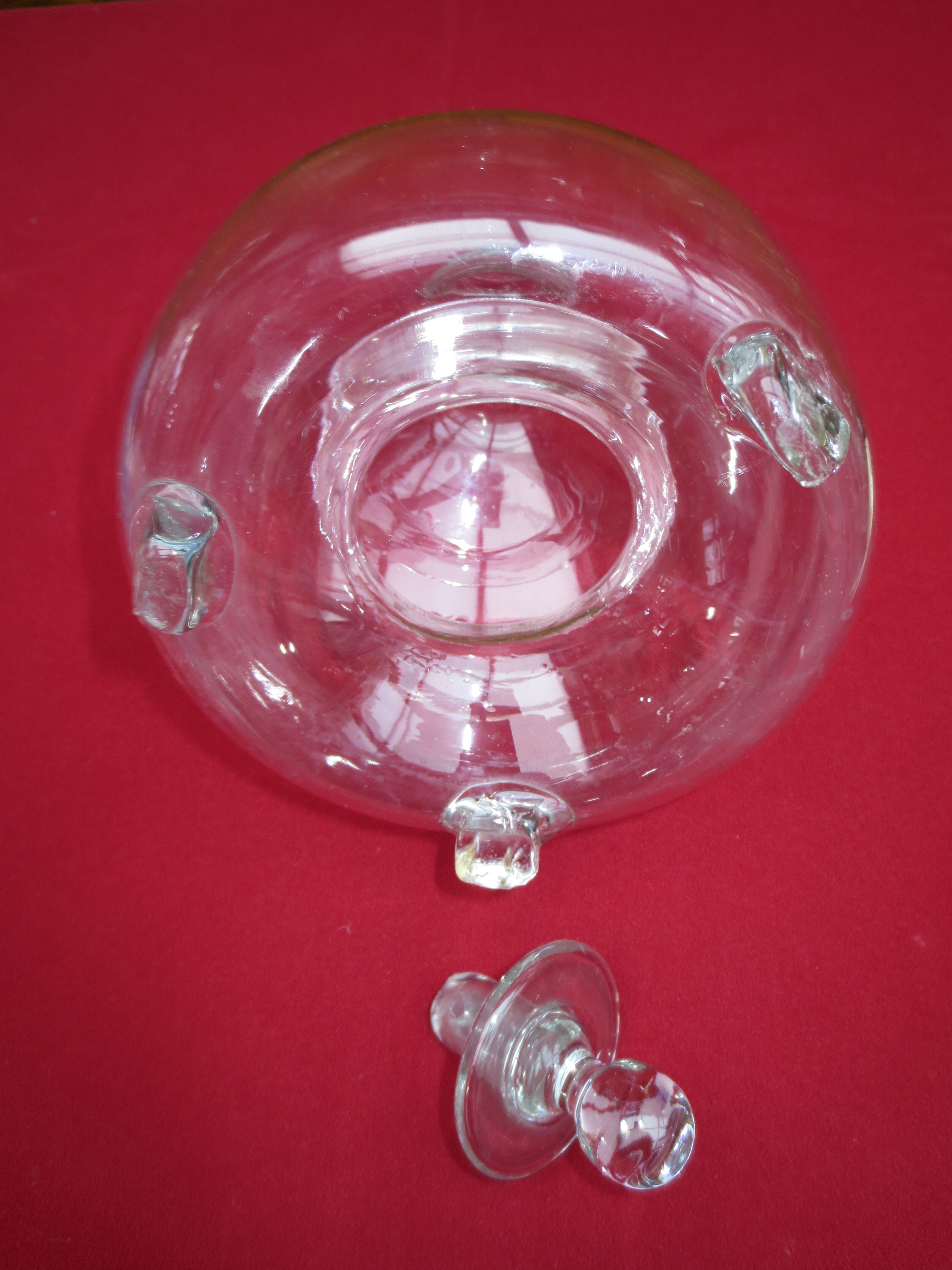 Carafe attrape mouches ronde en cristal soufflé