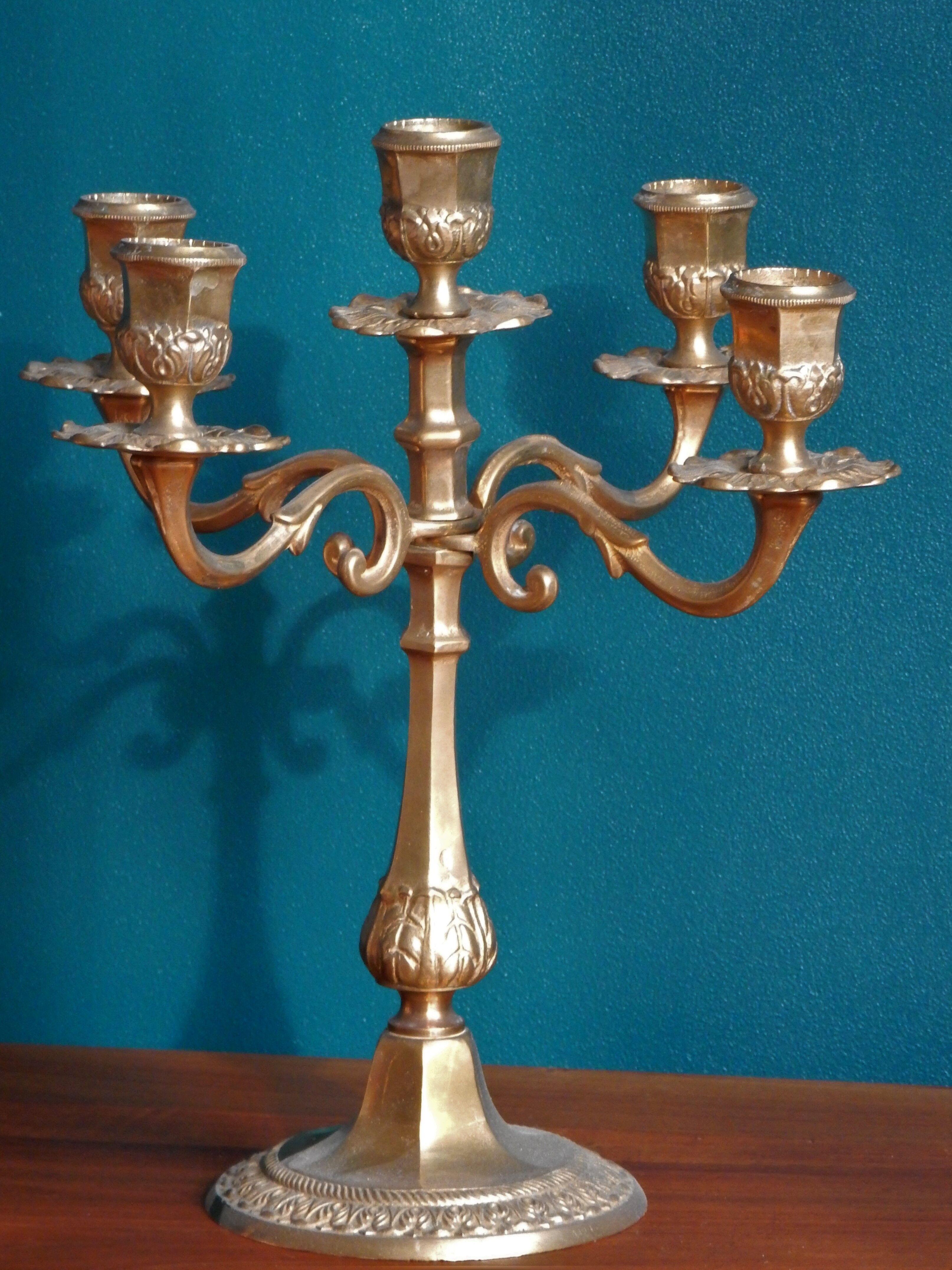 Brass chandelier, French candelabra of the 30s