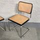 Set of 2 black cesca "s32" marcel breuer chairs - italy 1980's