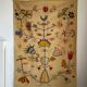 Large beige Indian rug with floral patterns 196x137.