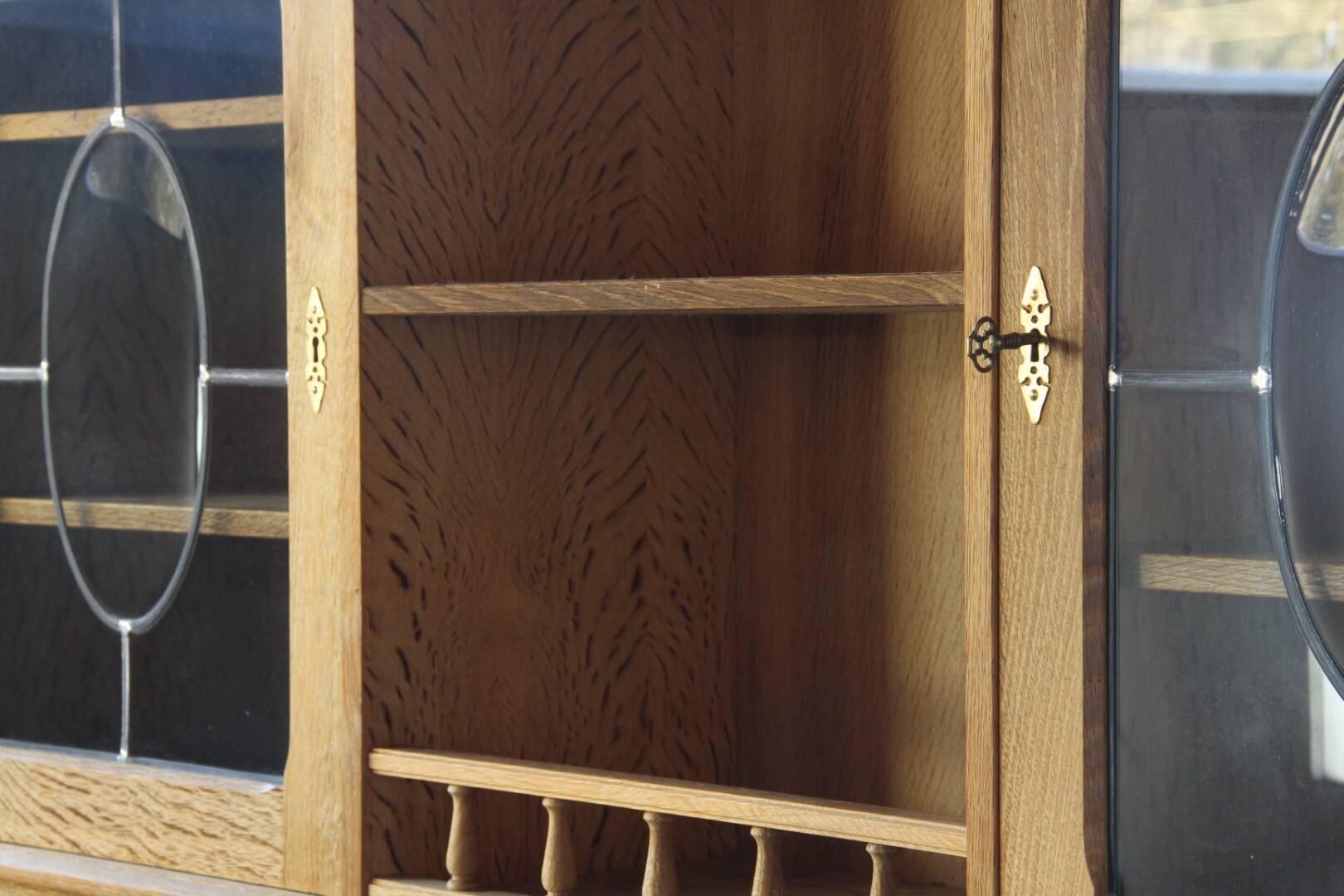 Vintage 1970 Danish Brutalist Light Oak Dining Cabinet, Henning Kjærnulf style