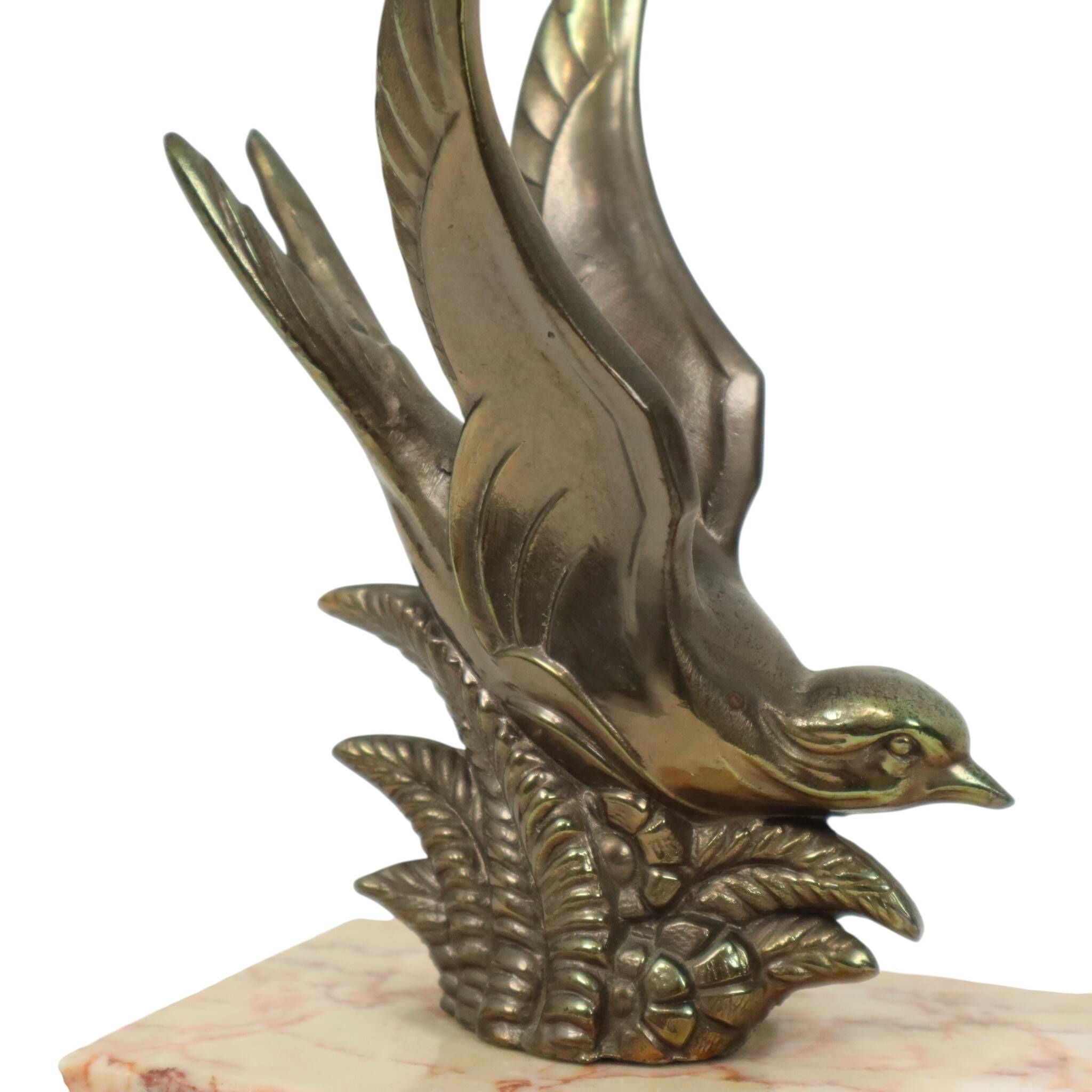 Pair of Art Deco Swallows Birds Bookends 1930s
