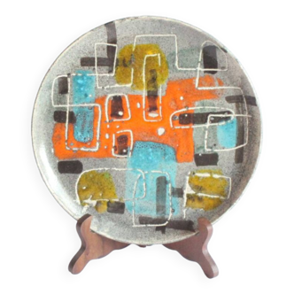 Abstract geometric plate by Gehel Paris, 1960s