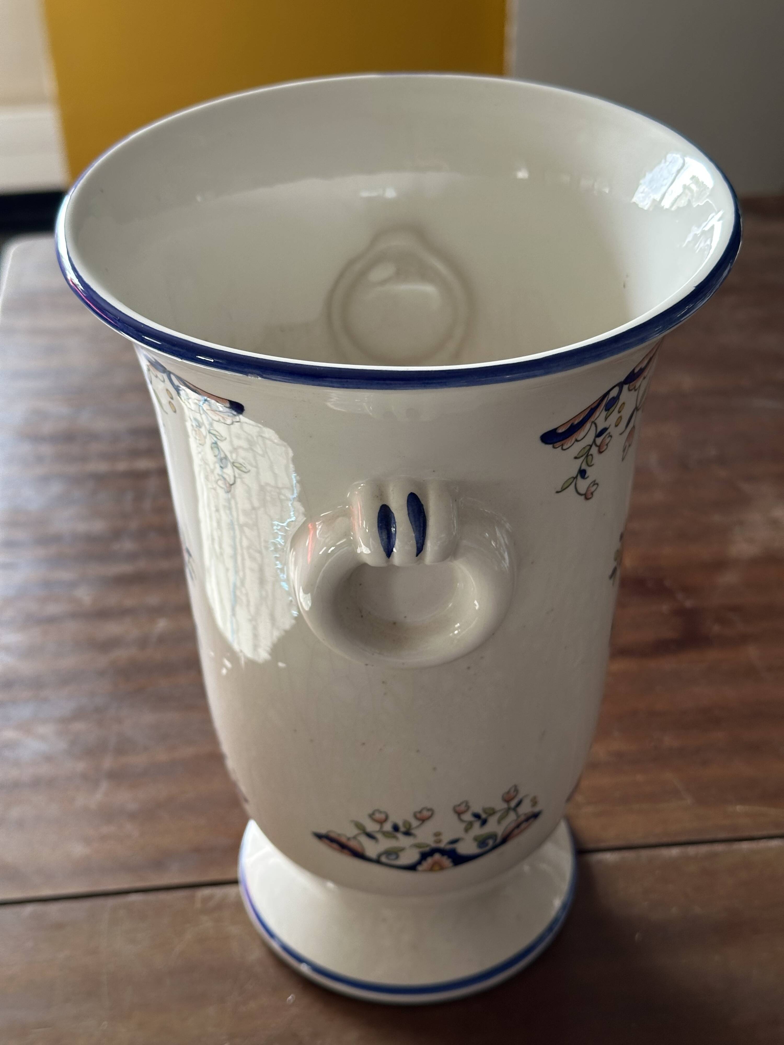 Vase en Céramique Vieux Rouen H 25 cm fin 19 e siècle