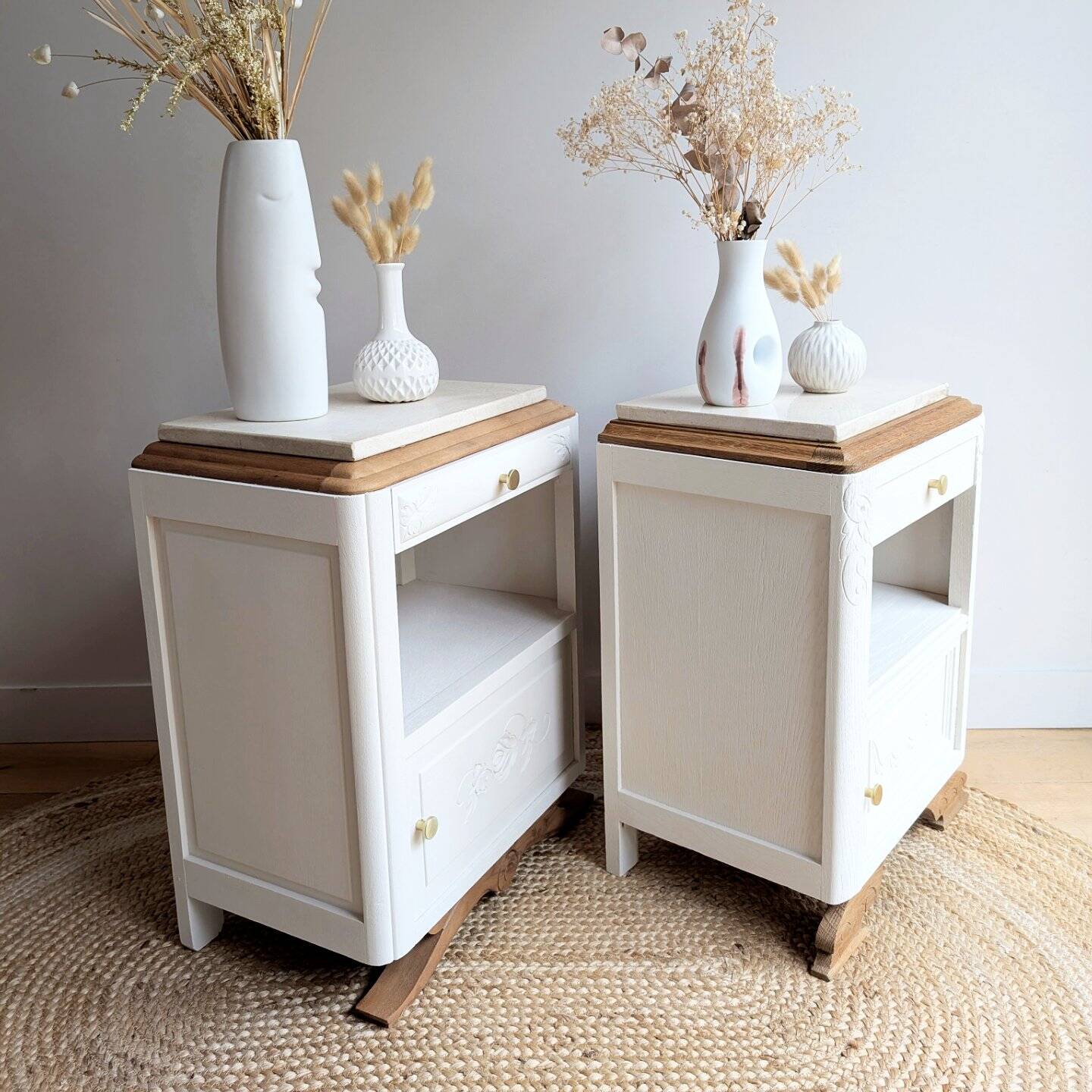 Pair of revisited 1930s bedside tables