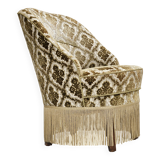 1950s, Danish easy chair, furniture velour, ash wood legs.