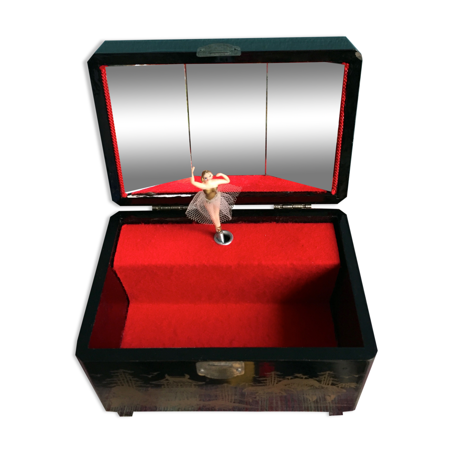 Asian music box and vintage tutu dancer 1970