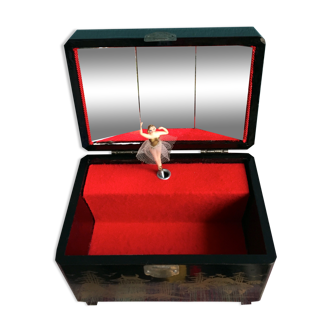 Asian music box and vintage tutu dancer 1970