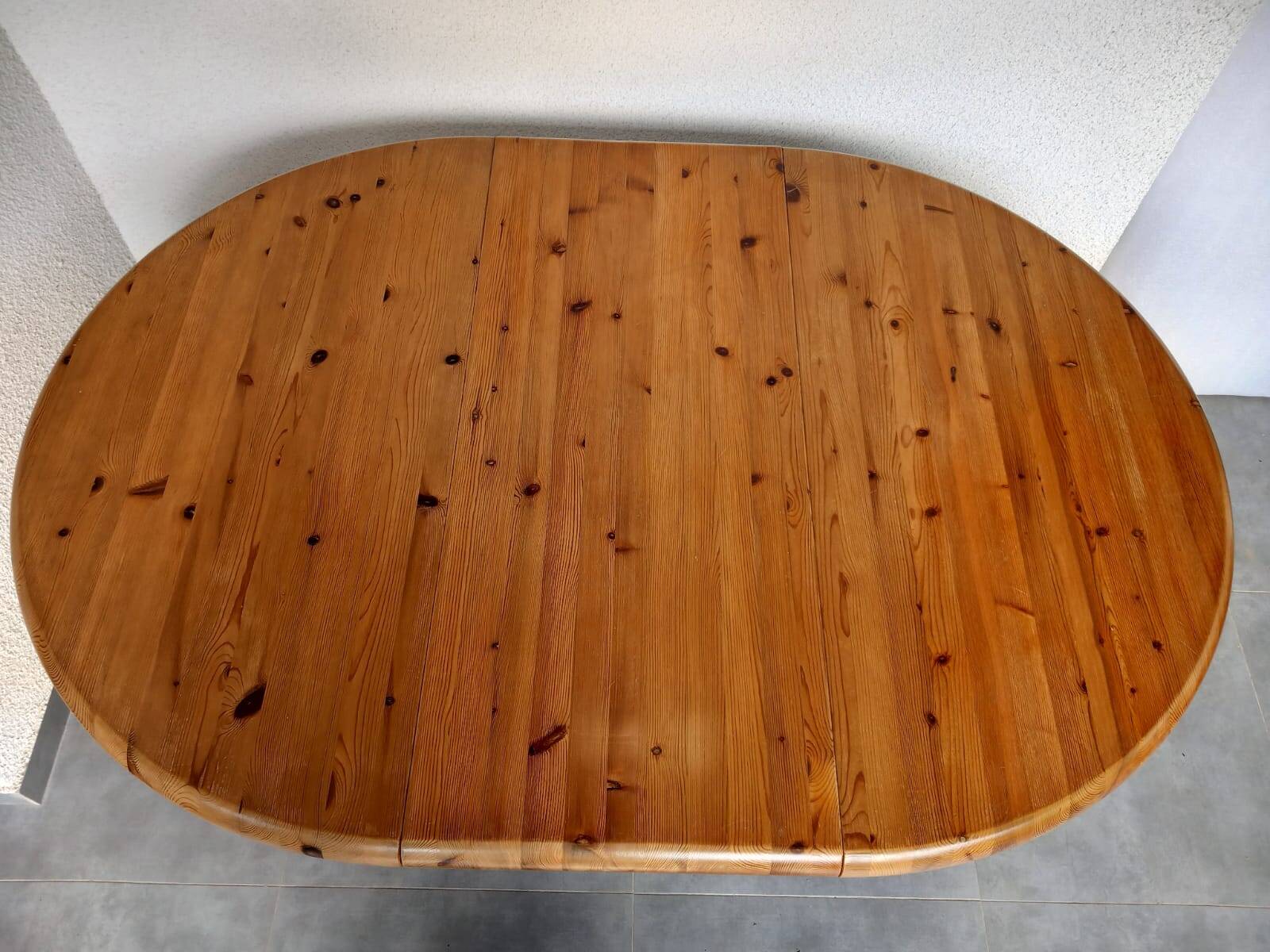 Round pine table, Denmark, 1980s