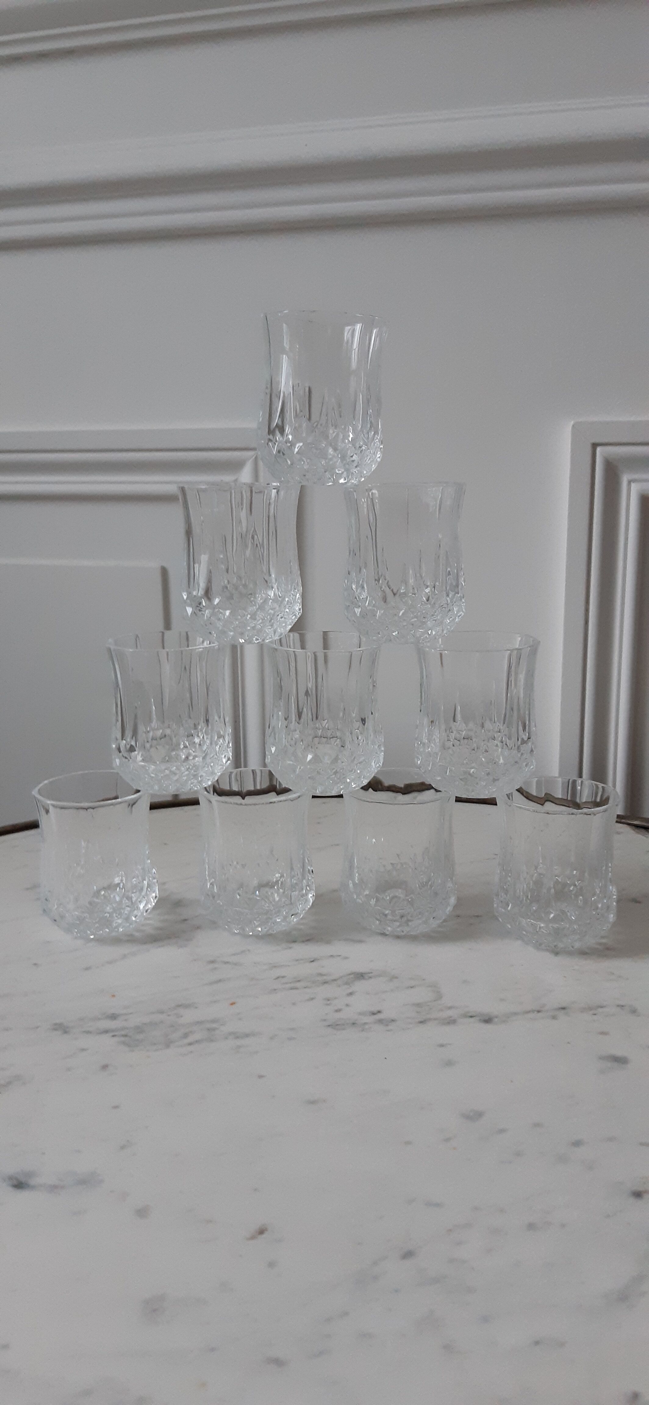 Set of 10 liquor glasses / crystal shots