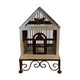 Iron and wood bird cage