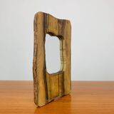 Miroir brutaliste bois d'olivier, vintage