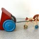 Horse cart and tin cart, old pull toy