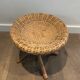 Pair of rattan stools. french work. around 1970