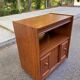 Vintage TV/Hi-Fi Unit on Wheels in Walnut Style, made in France 1970.