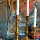 Old solid brass candle holder