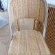Lot of 3 Maison Louis Drucker light Manila rattan bistro high chairs.