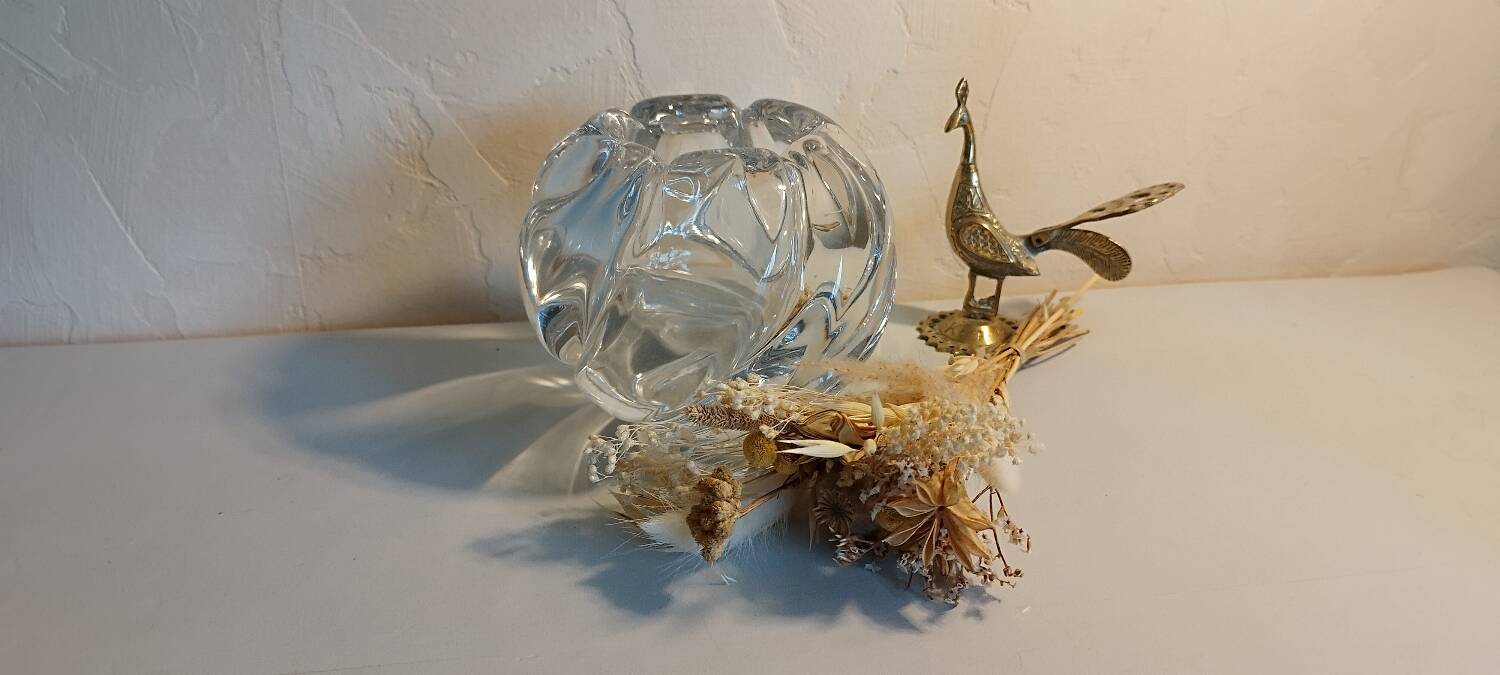 1950s crystal ball vase