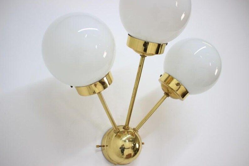 Space age sputnik brass wall lamps, 1970s, more pieces available