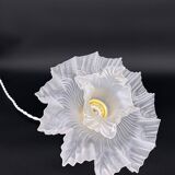 Double Medusa Pendant - Art Nouveau Molded Draped Frosted Glass