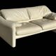 Maralunga White Leather Sofa By Vico Magistretti For Cassina, 1970s No. 2