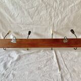Vintage wooden wall coat rack - 4 hooks