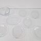 Vintage Glass Seafood Serving Bowl, Plate and Dinner Plates by Ann Warff for Kosta Boda, Sweden, 1970s, Set of 8