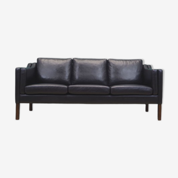 Leather sofa, Danish design, 1960s, manufacturing: Denmark
