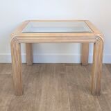 Table basse bois et verre