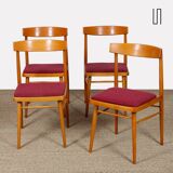Suite de 4 chaises tchèques produites par Ton, 1970