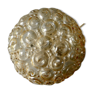 Plafonnier en verre ambré des