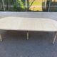 Renovated round extendable dining table with flaps, 6 extensions, 300cm.