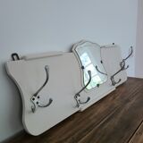 Coat hooks 4 aluminum hooks wall-mounted coat rack mirror vintage art deco old off-white