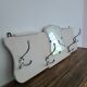 Coat hooks 4 aluminum hooks wall-mounted coat rack mirror vintage art deco old off-white