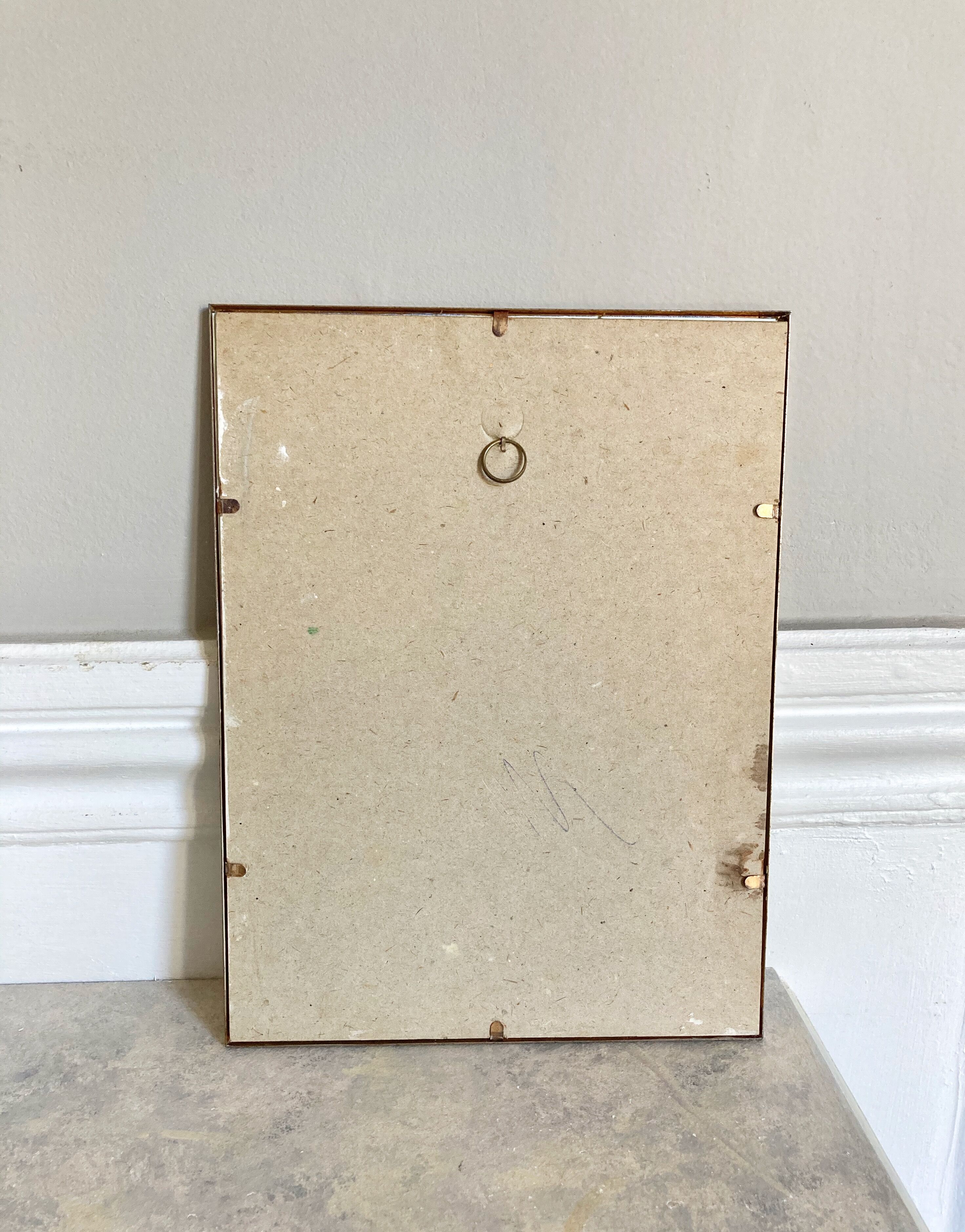 Botanical flower plank framed brass