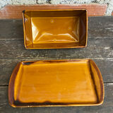 Beurrier Ancien ST CLEMENT Céramique Marron Made In France Vintage #D8