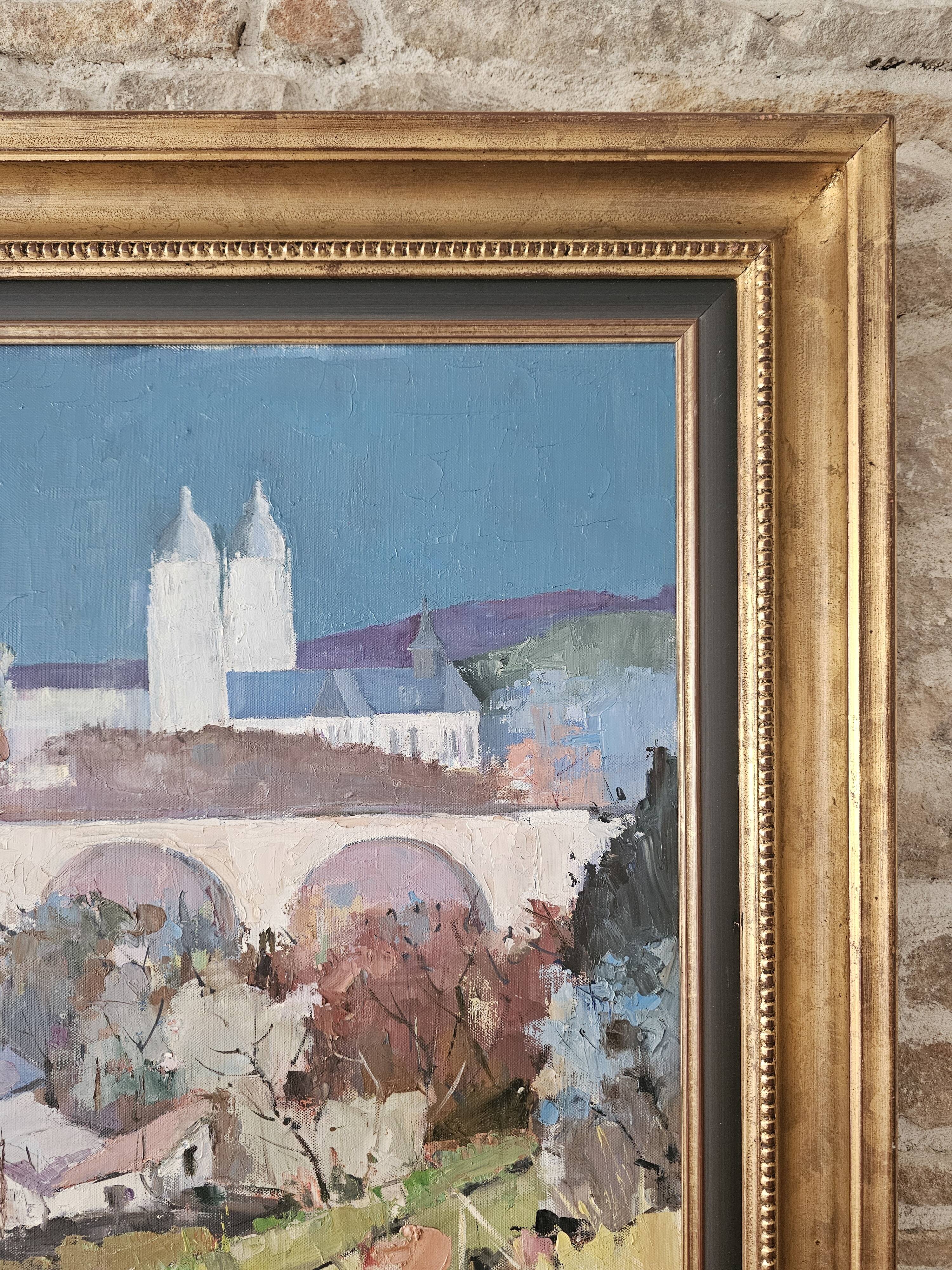 Oil Painting on Canvas Basilica of Saint Nicholas of Port Signed R Boulanger