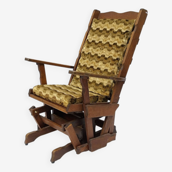 Rocking Chair fauteuil à bascule bois vintage années 50 60
