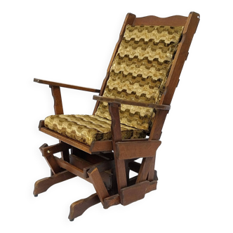 Rocking Chair fauteuil à bascule bois vintage années 50 60