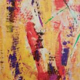 Tableau abstrait coloré à l'acrylique