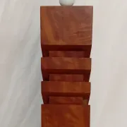 1970s lamp, solid mahogany, graphic design