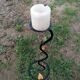 Pairs of candlesticks pique old forged iron candle