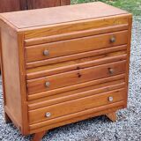 Commode vintage des années 50 pieds compas 3 tiroirs