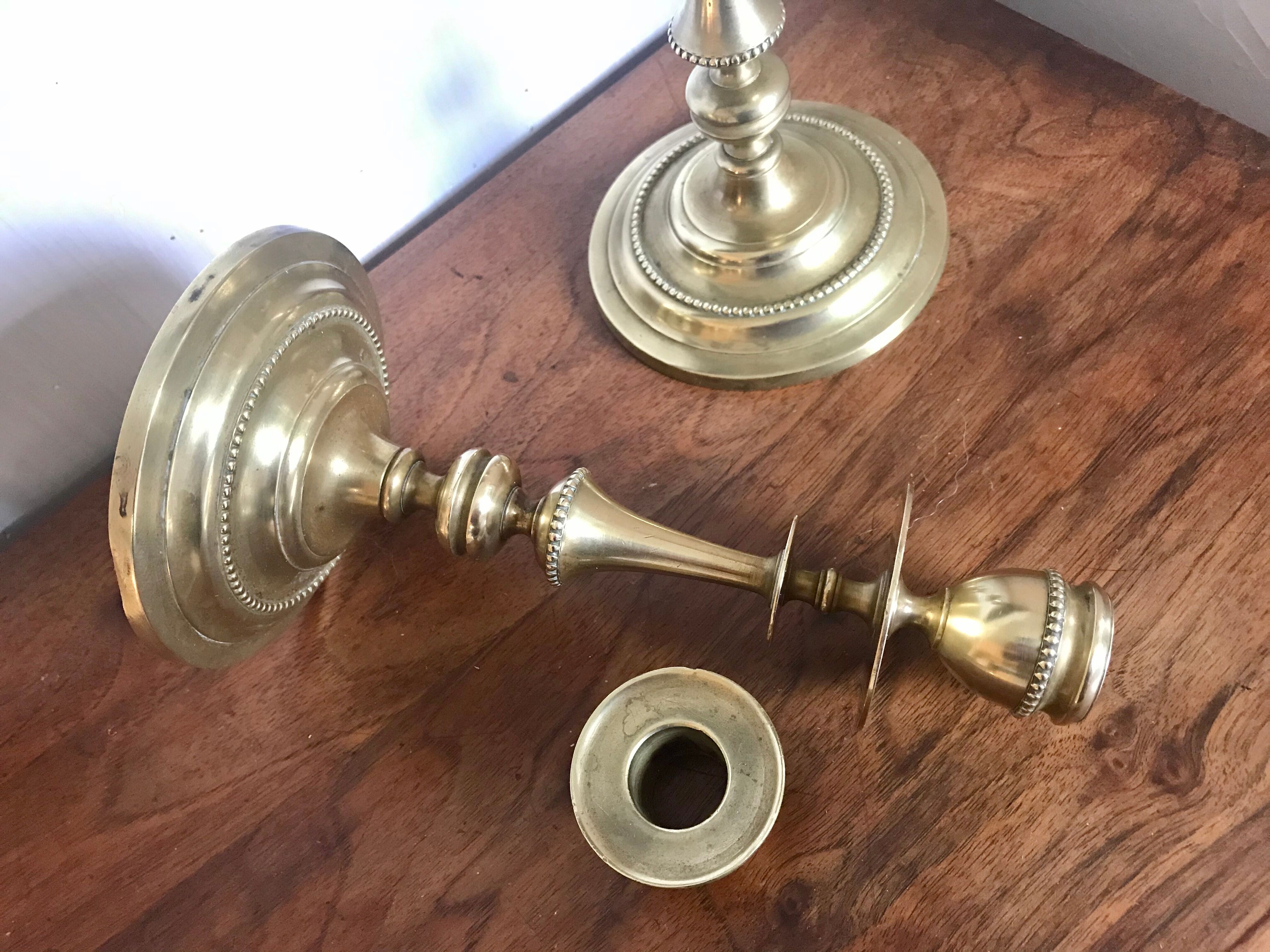 Pair of brass candlesticks